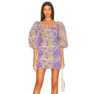 Rhode Mini Dress Jeanne Floral Halter Tie Puff Sleeve Mango Flora Grande Size 2